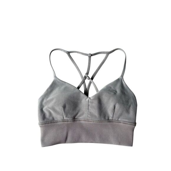 Alo Yoga Sunny Strappy Sports Bra Gray Size XS - Picture 1 of 5